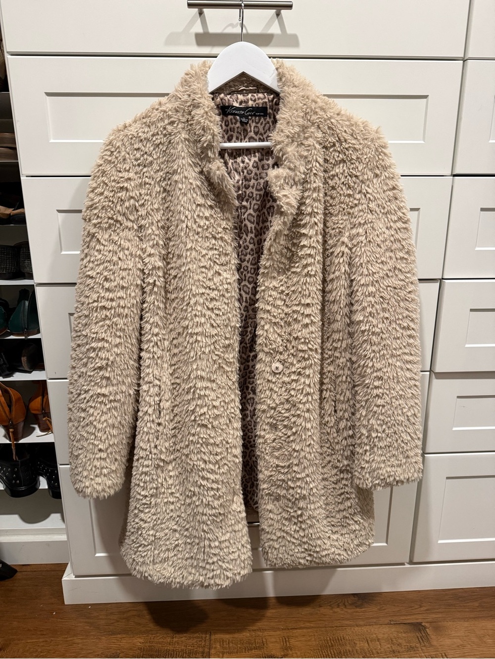 Cozy Faux-Shearling Jacket in Beige - Unknown Brand